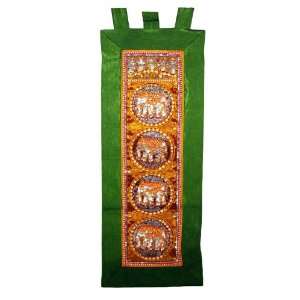  Kalaga Tapestry Elephant Green 14 X 36