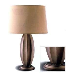  2 Modern Silver Finish Ribbed Table Lamp Desk Lamps