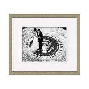  President Obama And The First Lady bw Framed Giclee Print 