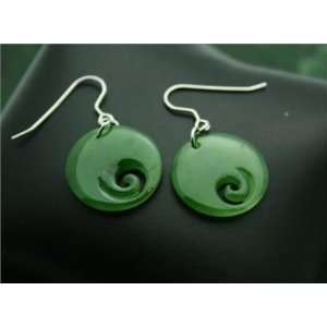  Jade Koru (Spiral) Earrings (HNW 2877) Jewelry