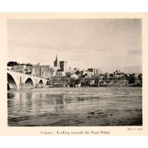  1929 Halftone Print Avignon France Papal Palace Bridge 