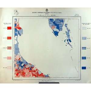    1933 Colour Map Italy Statistics Marriage Grosseto