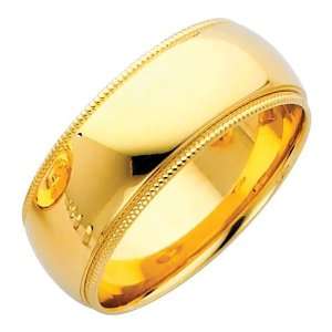   FIT Plain Milgrain Wedding Band Ring for Men & Women   Size 10.5