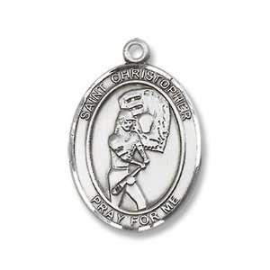 St. Christopher Sport Softball Sterling Silver Medal with 18 Sterling 