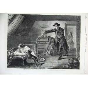  1865 Fine Art Girl Crying Bed Lost Man House Herrick