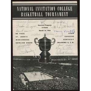  1944 NIT NCAA Basketball Program Auto 15 Sigs JSA LOA 