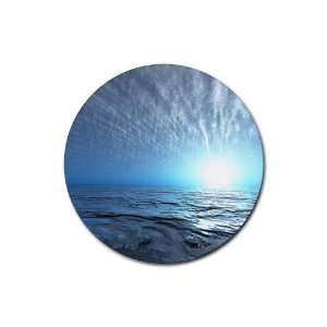  Scenic Ocean sunset Round Rubber Coaster set 4 pack Great 