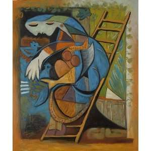 Oil Painting Farmers Wife on a Stepladder Pablo Picasso Hand Painted