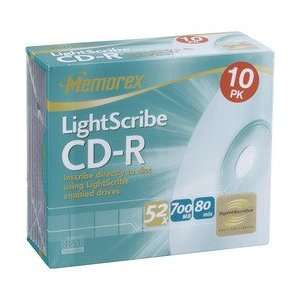  Memorex LightScribe 52x CD R Media   700MB   10 Pack 