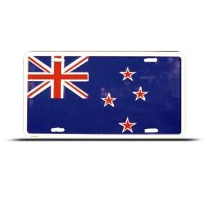   New Zealand Flag Metal License Plate Wall Sign Tag Automotive