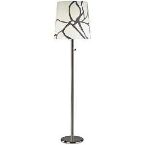   Abbey Chica Nickel and Pattern Shade Floor Lamp