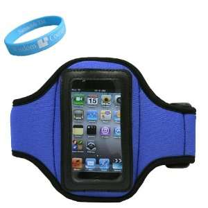  Armlength 12 inch Blue Workout Armband for Motorola Droid 