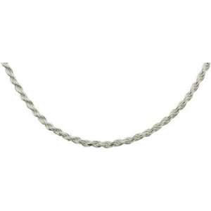  Sterling Silver Diamond Cut Rope 16 Chain Necklace 2 mm 