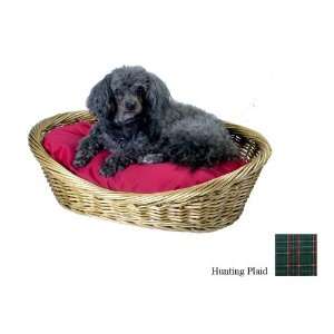   Snoozer Wicker Dog Basket and Bed, Large, Hunting Plaid