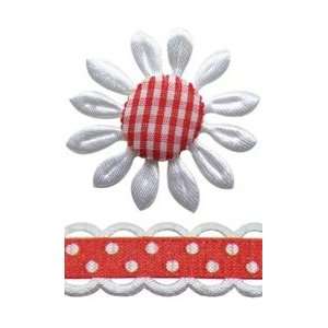  Creative Charms Daisy Flower & Ribbon Combo 5/Pkg Red; 3 