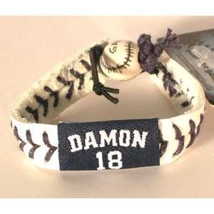  Johnny Damon Yankees Baseball Seam Wristband Bracelet 