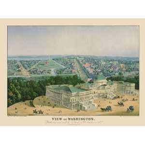  WASHINGTON D.C. (DC) PANORAMIC MAP 1852