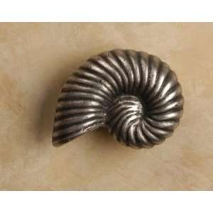 Nautilus Shell Pewter Cabinet Knob/Pull (CCW Curve)