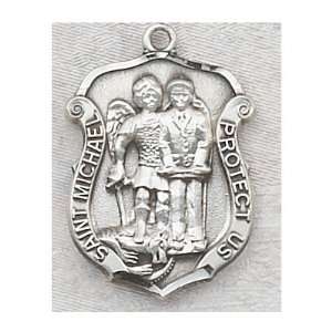 Saint Michael Sterling Silver Pendant w/ 20 Chain Gift Boxed (Patron 