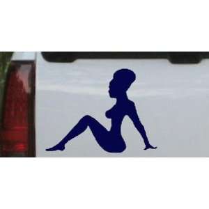 Navy 10in X 7.6in    African Mud Flap Girl Funny Car Window Wall 