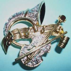    Spoontiques Pin / Brooch   Musical Crystal Pin 