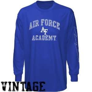  Air Force Falcons Royal Blue Old Time Pride Long Sleeve Vintage 