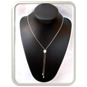  Silver 925 Chain Rhinestone Clear Necklace Bridal 