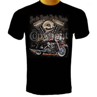  Biker with Skull in Flames Motorcycle T shirt Clothing