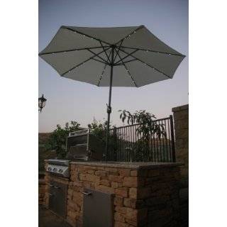    BrylaneHome 9 LED Umbrella (TAUPE,0) Patio, Lawn & Garden
