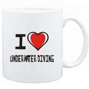    Mug White I love Underwater Diving  Sports