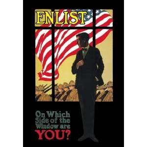  On Which Side of the Window are You? ENLIST 24X36 Giclee 