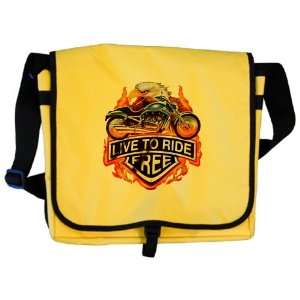  Messenger Bag Live To Ride Free Eagle and Motorcycle 