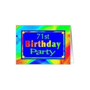  71st Birthday Party Invitations Bright Lights Card Toys & Games