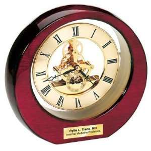  Glossy Cherry Wood with Gold Da Vinci Gear Moon Clock and 