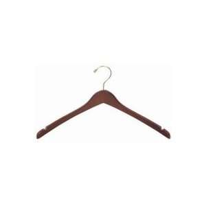  Walnut Contoured Coat/Top Hanger [ Bundle of 25 ]