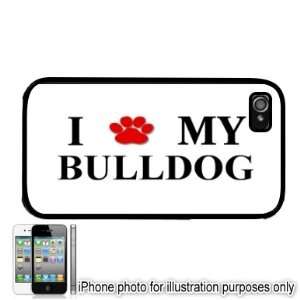  Bulldog Paw Love Dog Apple iPhone 4 4S Case Cover Black 
