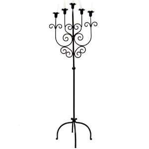  Black Metal Solid Wrought Iron Candle Holder Stand