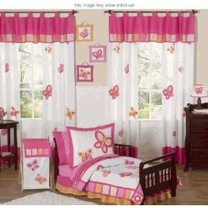   Butterfly Pink and Orange 5 Piece Toddler Bedding Set