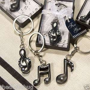 36 WEDDING FAVORS MUSIC NOTE KEYCHAIN FAVORS ASSORTED  