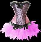 Sexy Pink Fairy Costume Moulin Rouge Corset tutu skirt  