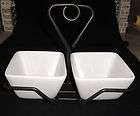 Pampered Chef Simple Additions Small Square Bowls With Black Steel 