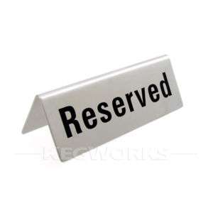 Stainless Steel Reserved Table Sign   Restaurant  811642017710  