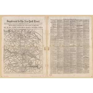    Civil War map from New York Times 1864 Richmond