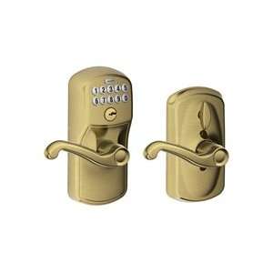   FE595 609 Antique Brass Plymouth Flair Keypad Entry with Flex Lock