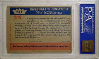 fleer ted williams 41 psa 8nm mt 1950 ted recovers
