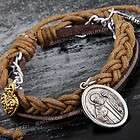 Braided Leather Wristband Bracelet Band Pendant Chain HOT  