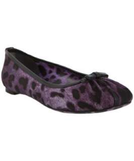 Dolce & Gabbana violet leopard print denim ruched ballerina flats 