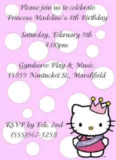 Set of 2 Hello Kitty Princess Birthday Invitations  