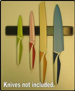   KNIFE RACK w SILICONE Easy on Knife Edge  No hole installation  