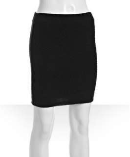 Free People black stretch knit textured bodycon skirt   up to 